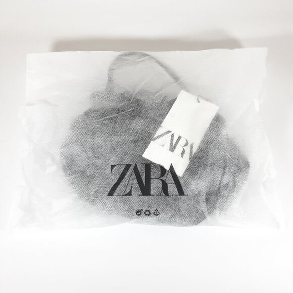 ZARA SATIN EFFECT MINI BUCKET BAG IN BLACK W/ CROSSBODY CHAIN STRAP NEW WITH TAG - Picture 10 of 10
